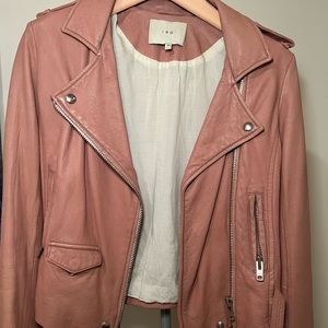 Stunning IRO light pink leather jacket - size 38 - fits like small/xs